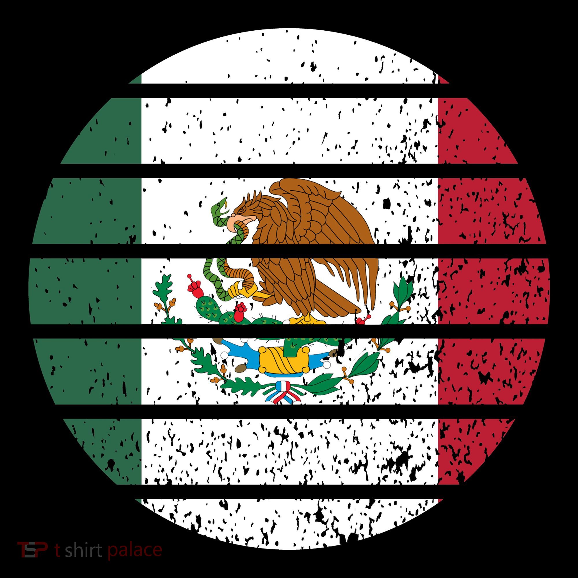 Distressed Flag Of Mexico Circle Long Sleeve Shirt