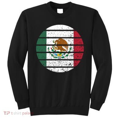 Distressed Flag Of Mexico Circle Sweatshirt
