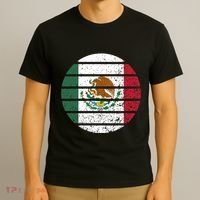 Distressed Flag Of Mexico Circle T-Shirt thumb 3