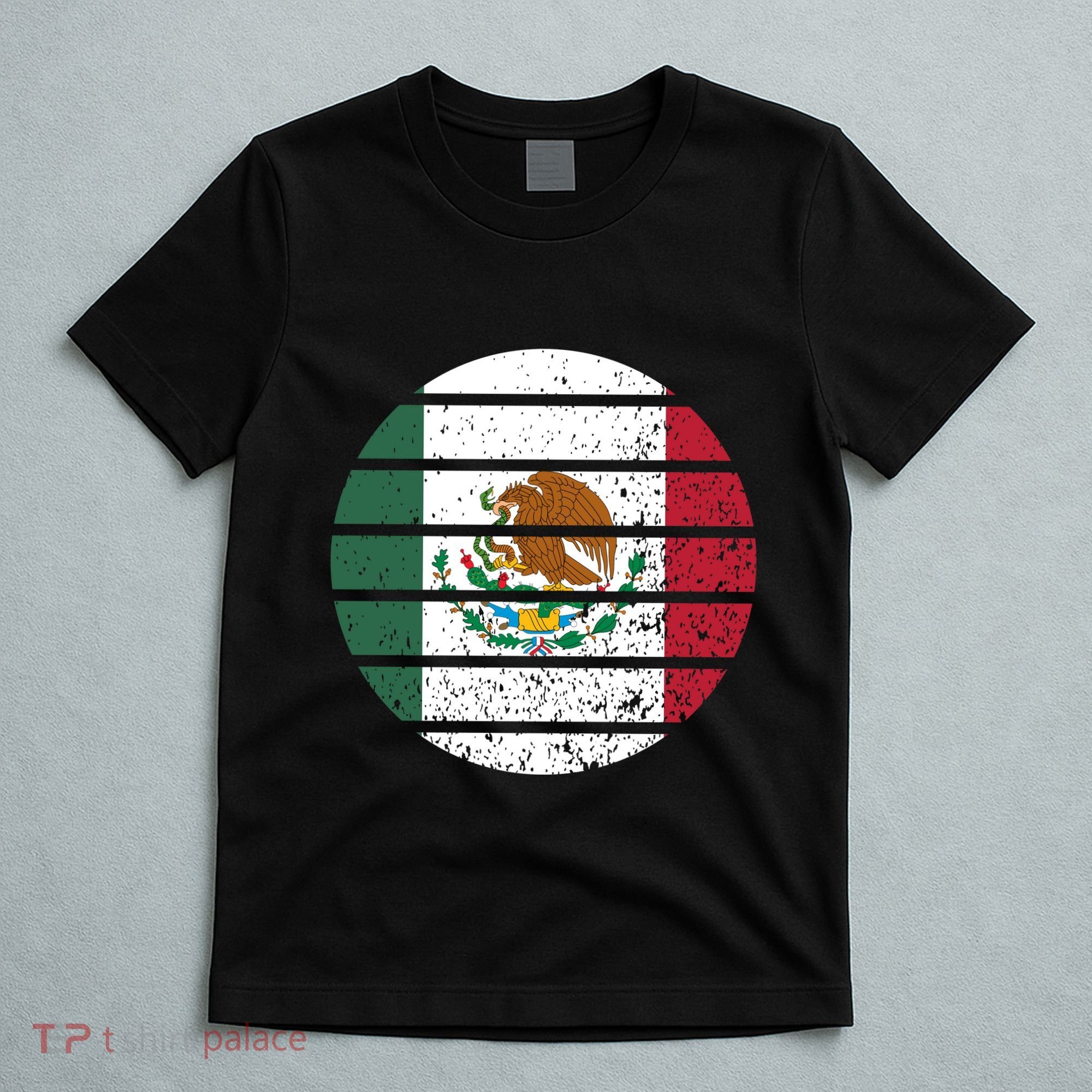 Distressed Flag Of Mexico Circle T-Shirt