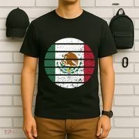 Distressed Flag Of Mexico Circle T-Shirt thumb 6