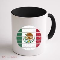 Distressed Flag Of Mexico Circle Coffee Mug thumb 1