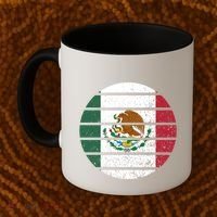 Distressed Flag Of Mexico Circle Coffee Mug thumb 2