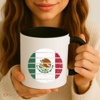 Distressed Flag Of Mexico Circle Coffee Mug thumb 3