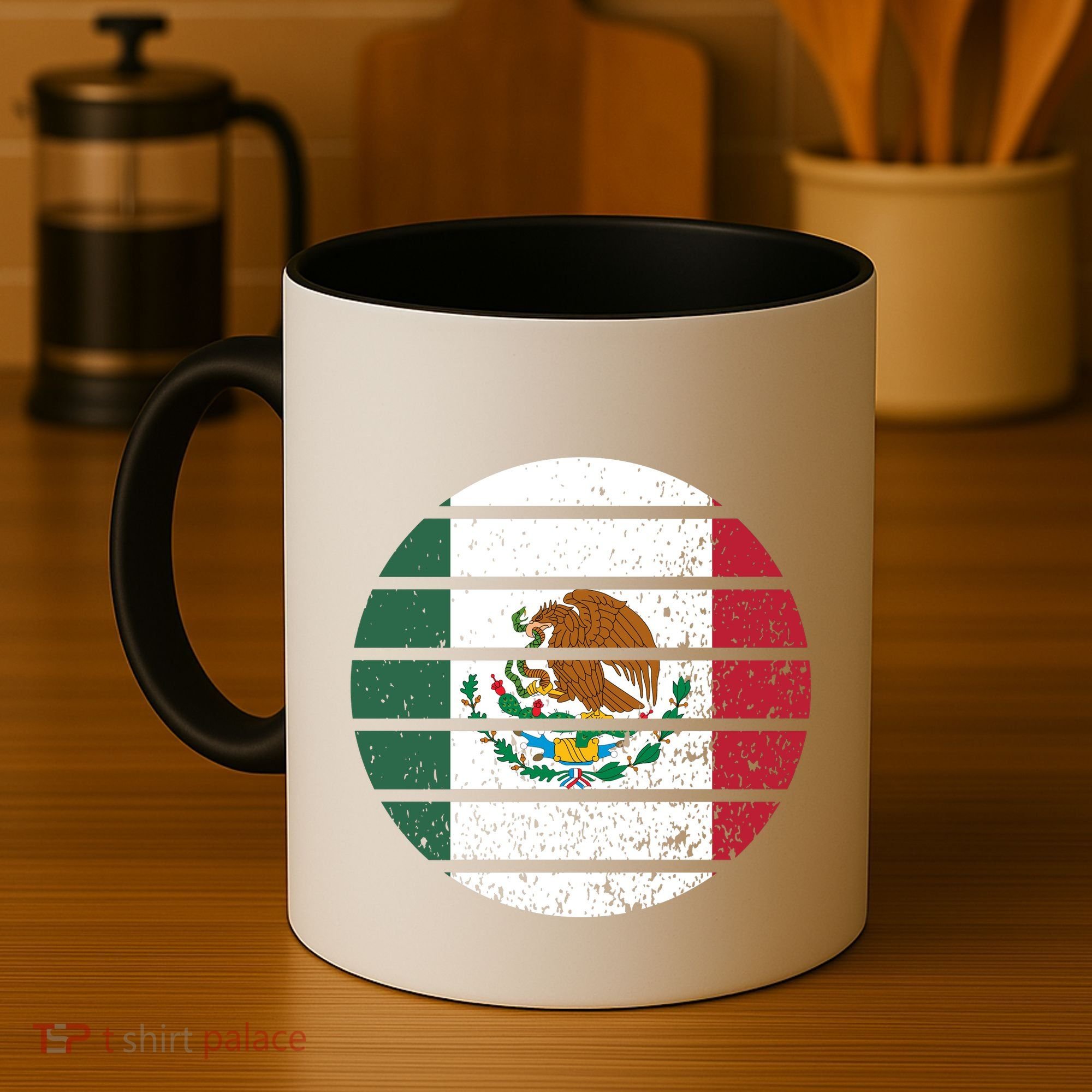 Distressed Flag Of Mexico Circle Coffee Mug