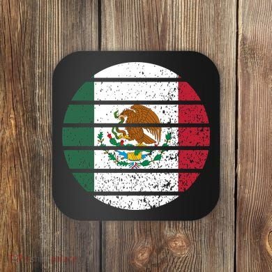Distressed Flag Of Mexico Circle Coaster
