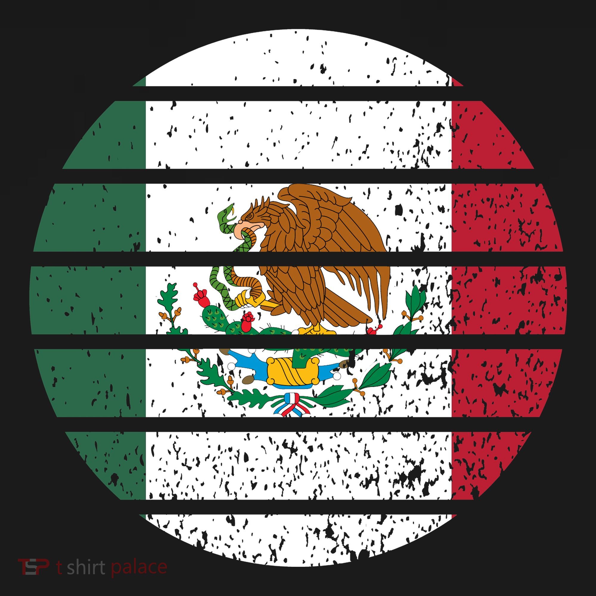 Distressed Flag Of Mexico Circle Polo