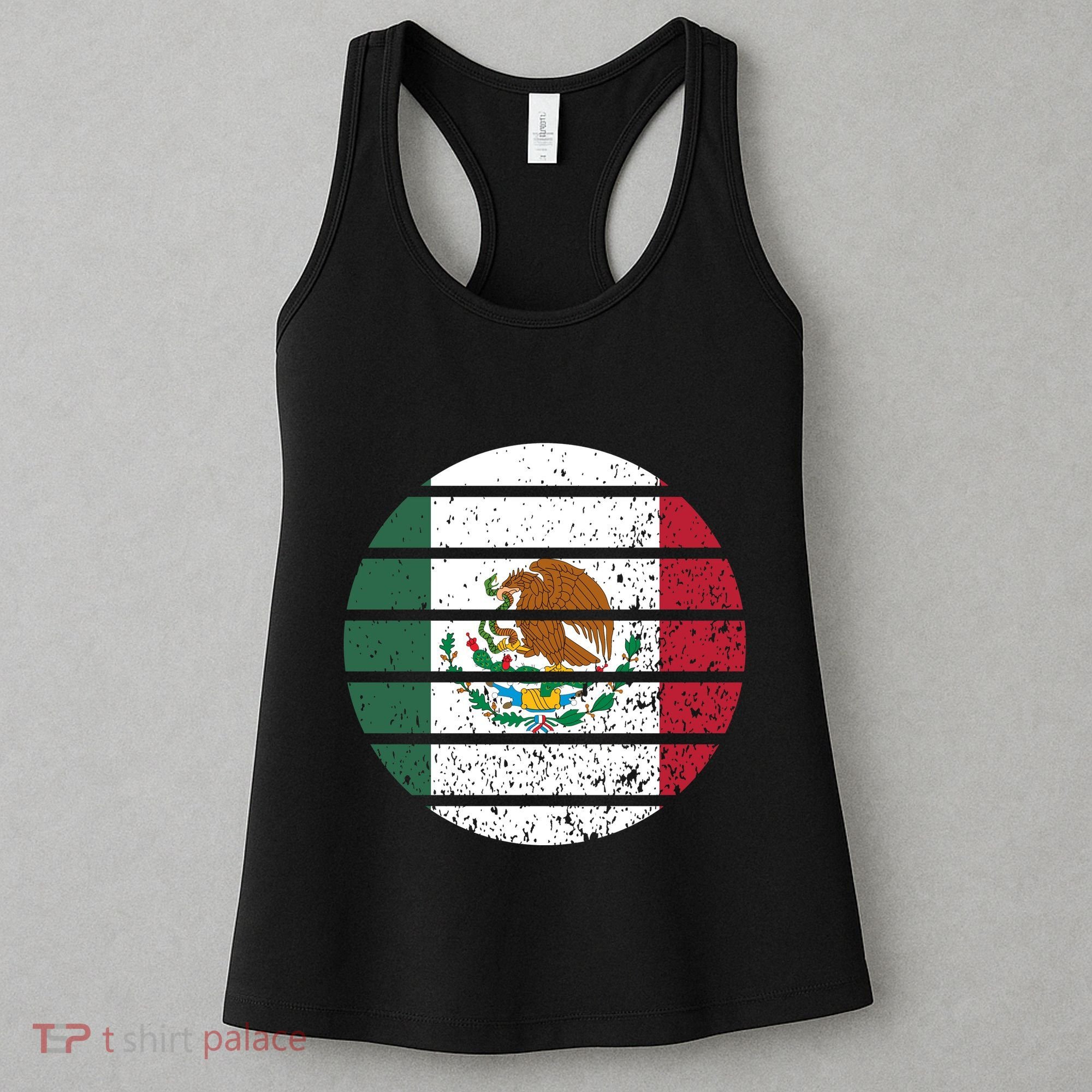 Distressed Flag Of Mexico Circle Women's Tank Top