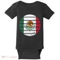 Distressed Flag Of Mexico Circle Baby Bodysuit thumb 0