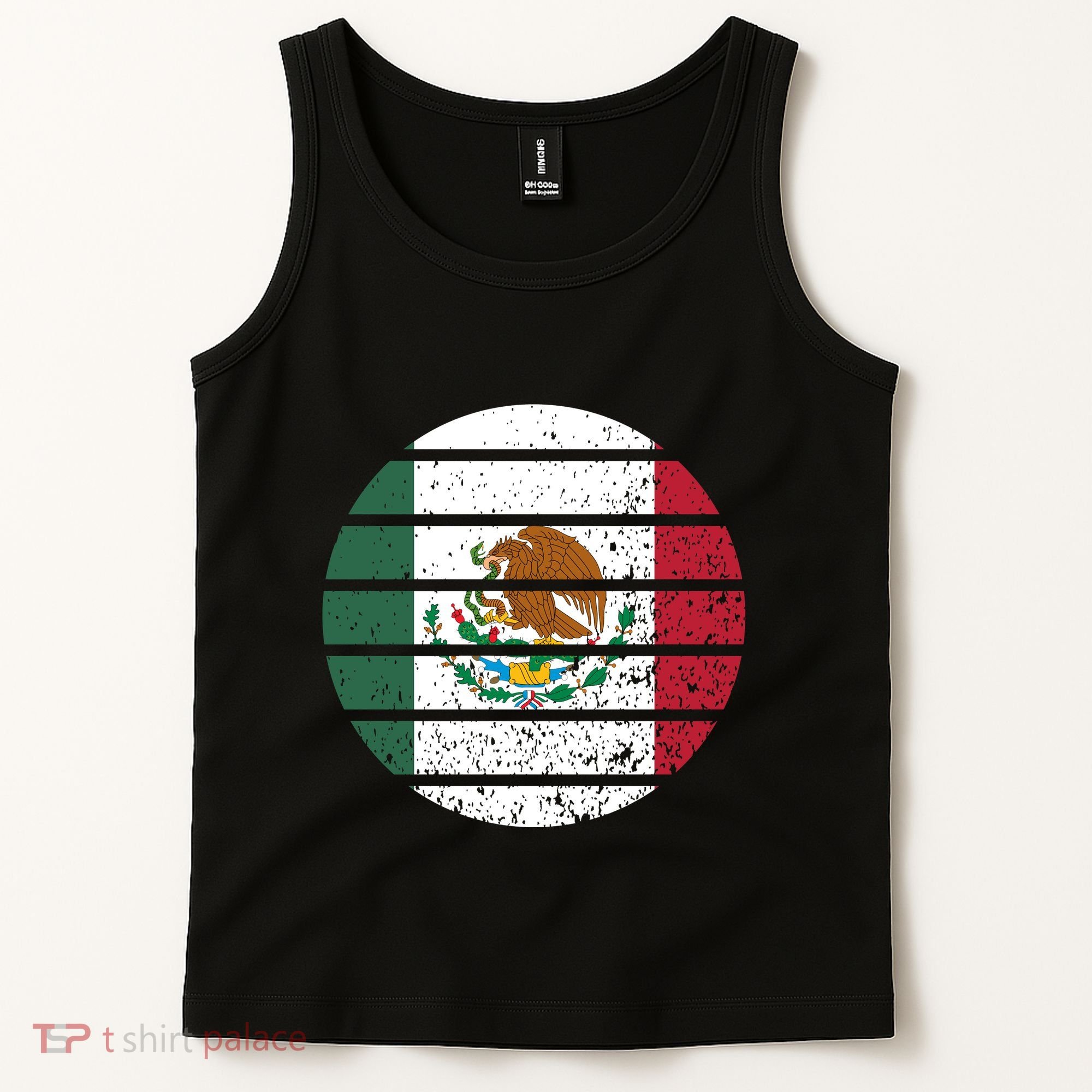 Distressed Flag Of Mexico Circle Tank Top