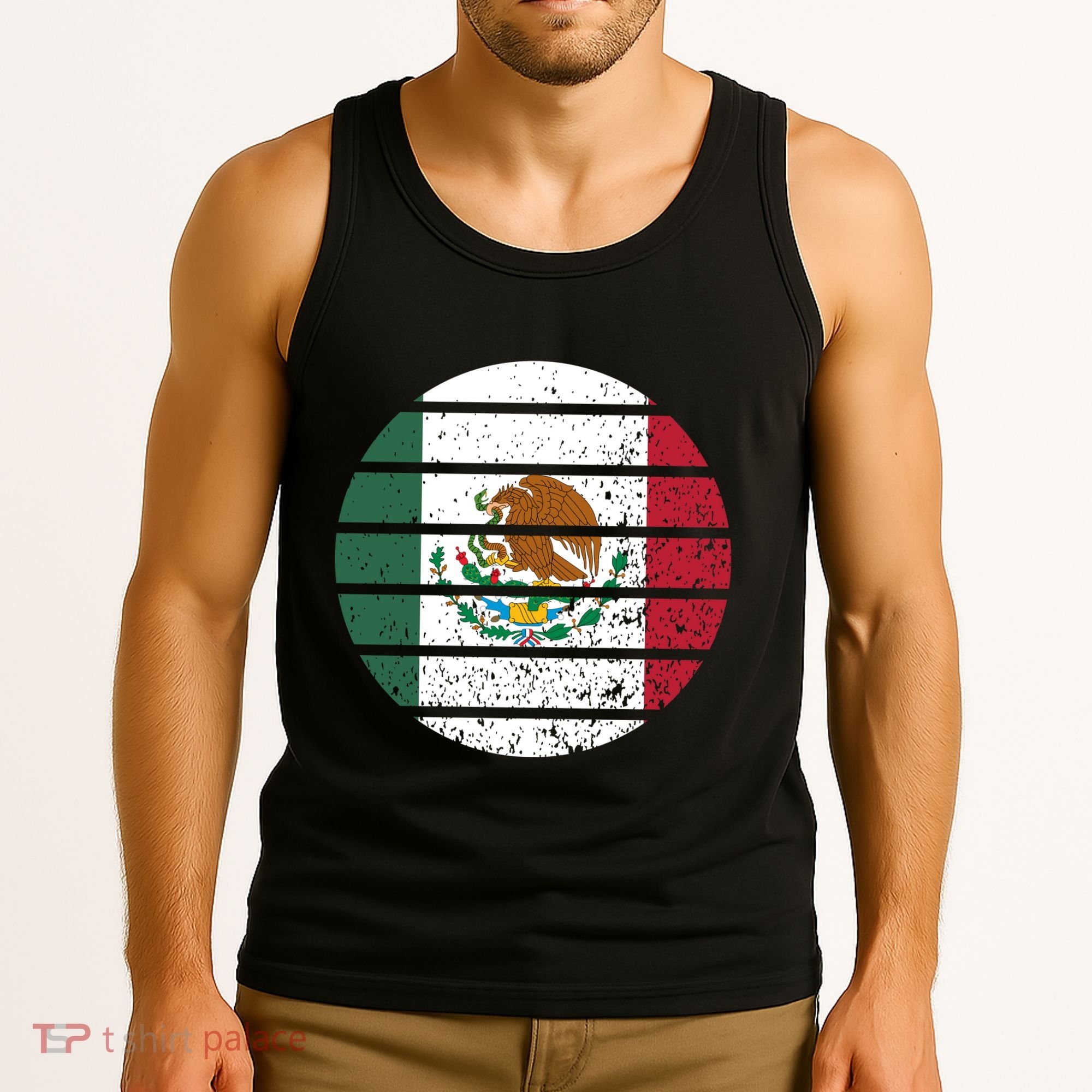 Distressed Flag Of Mexico Circle Tank Top