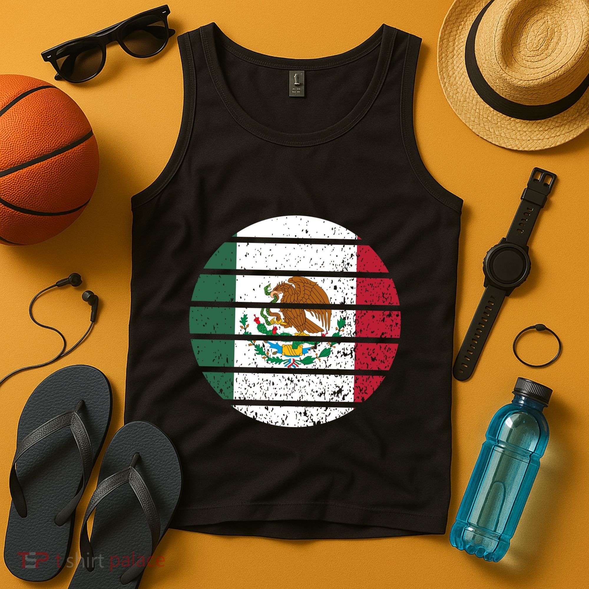 Distressed Flag Of Mexico Circle Tank Top