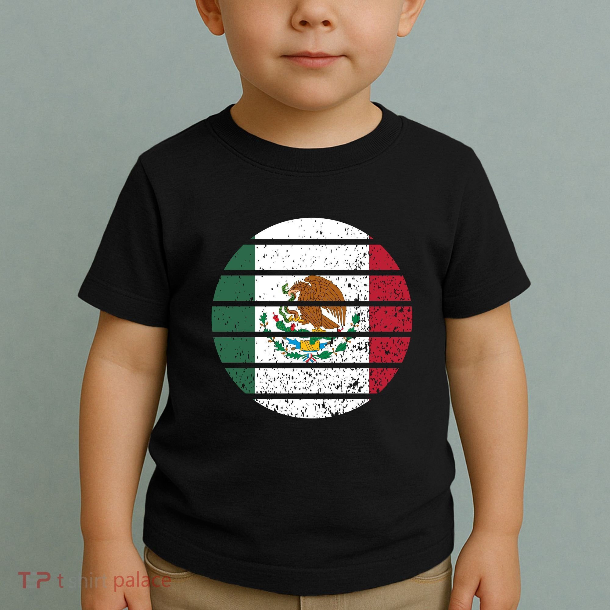 Distressed Flag Of Mexico Circle Toddler T-Shirt
