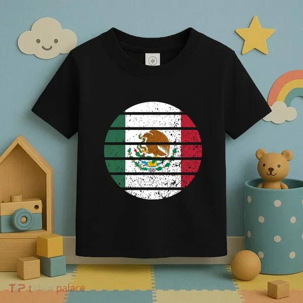 Distressed Flag Of Mexico Circle Toddler T-Shirt