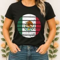 Distressed Flag Of Mexico Circle Women's T-Shirt thumb 2