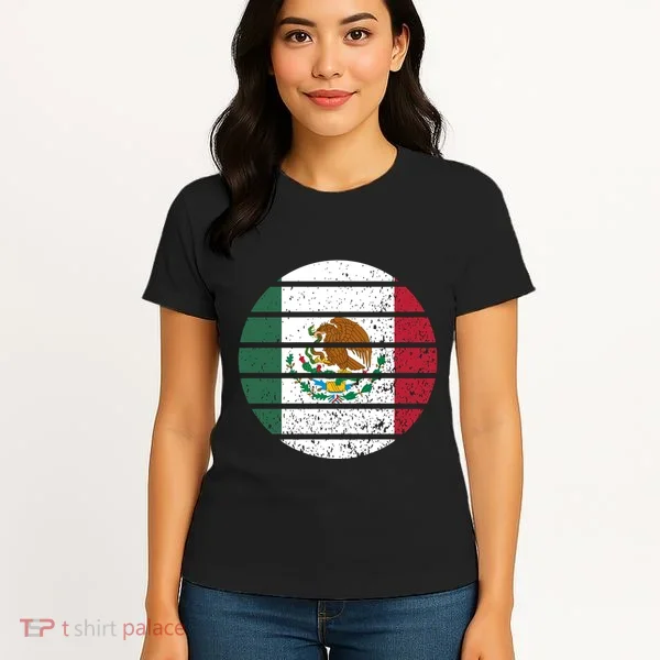 Distressed Flag Of Mexico Circle Women's T-Shirt