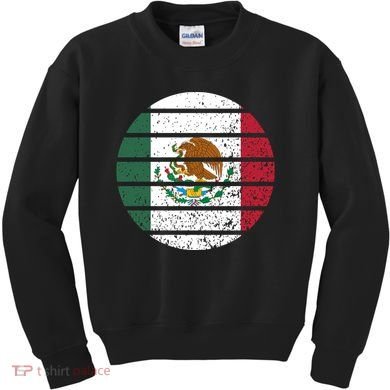 Distressed Flag Of Mexico Circle Kids Sweatshirt
