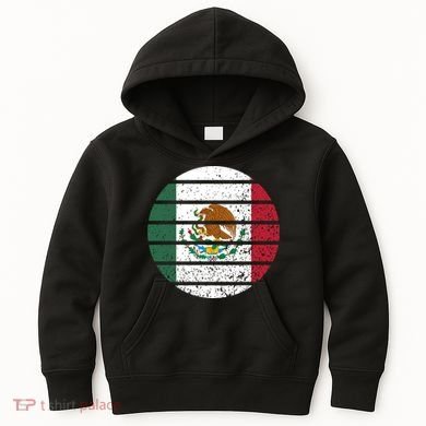 Distressed Flag Of Mexico Circle Kids Hoodie