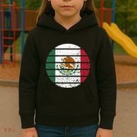 Distressed Flag Of Mexico Circle Kids Hoodie thumb 3