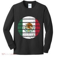 Distressed Flag Of Mexico Circle Kids Long Sleeve Shirt thumb 0