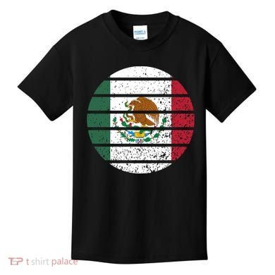 Distressed Flag Of Mexico Circle Kids T-Shirt