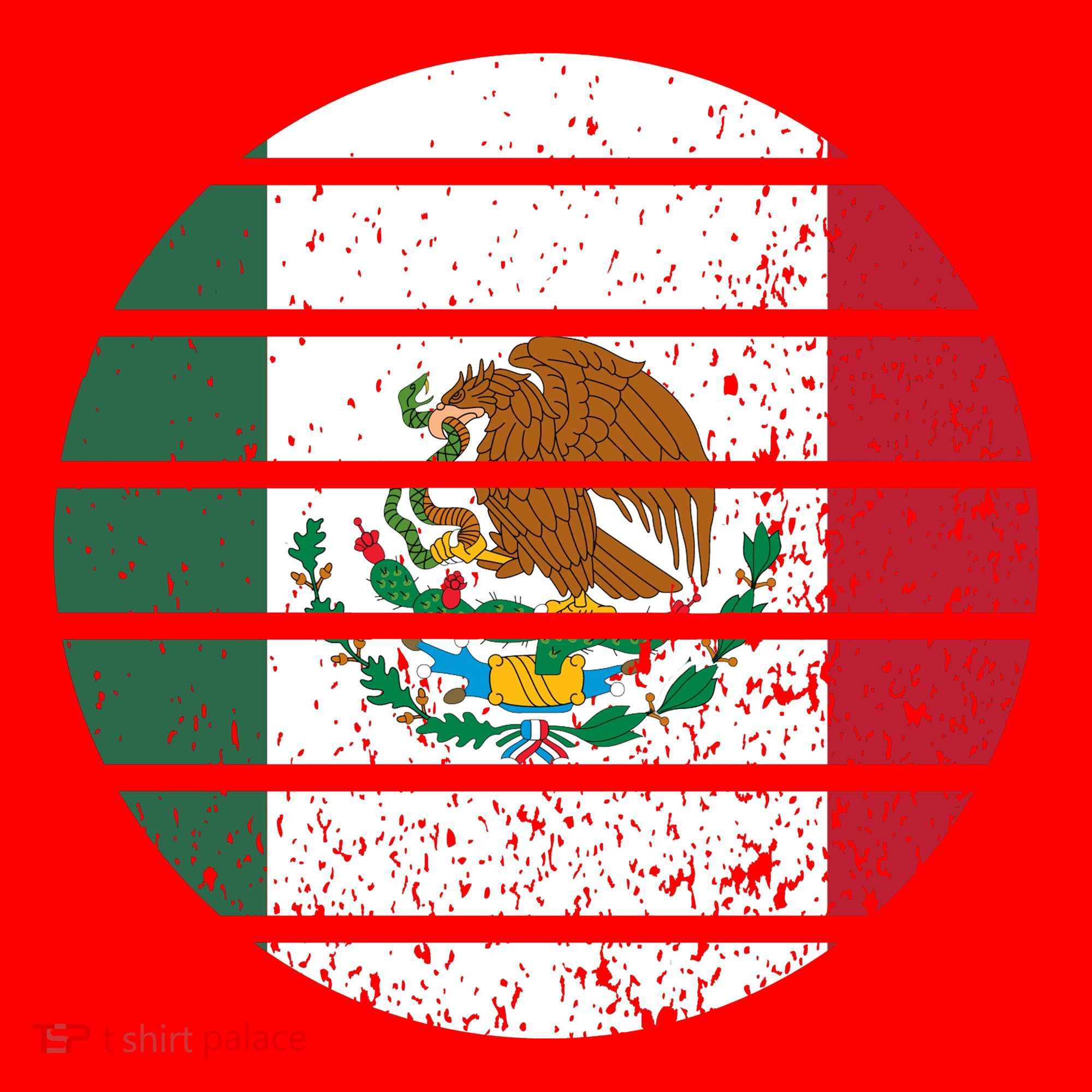 Distressed Flag Of Mexico Circle Santa Hat