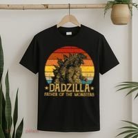 Dadzilla Father Of The Monsters Retro Vintage Sunset T-Shirt thumb 2
