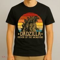 Dadzilla Father Of The Monsters Retro Vintage Sunset T-Shirt thumb 3