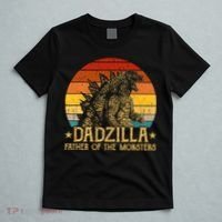 Dadzilla Father Of The Monsters Retro Vintage Sunset T-Shirt thumb 5