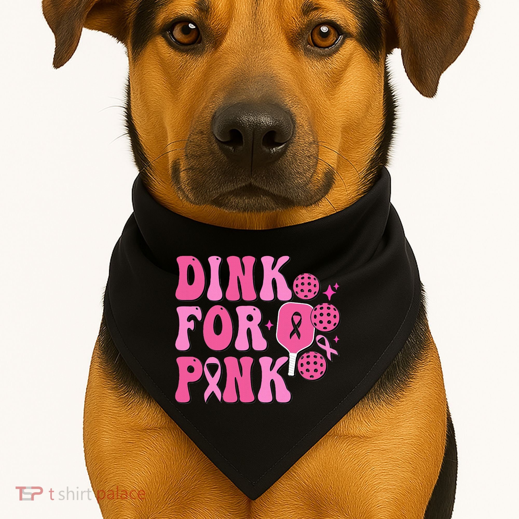 Dink For P.I.N.K. Breast Cancer Awareness Pickleball USA-Made Doggie Bandana