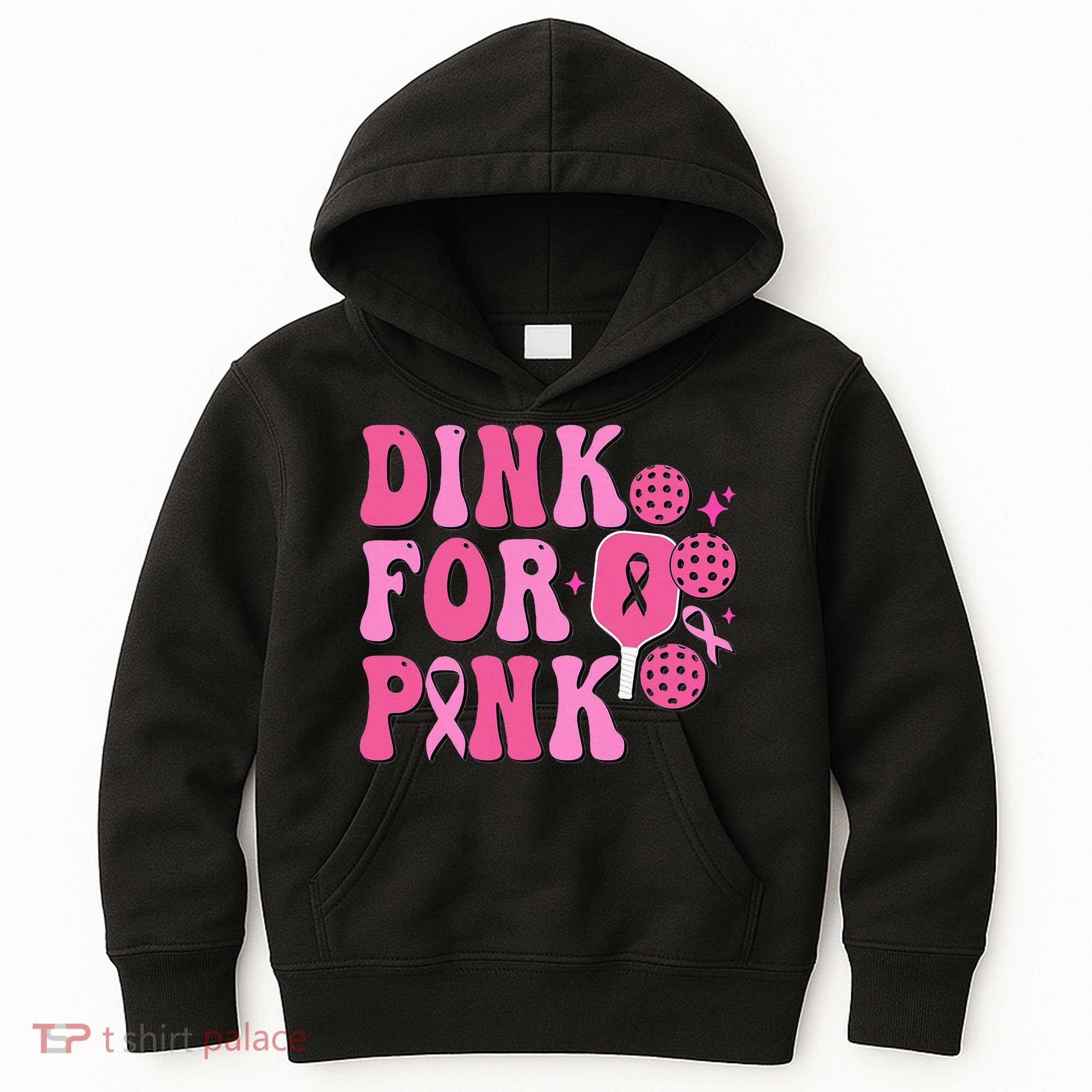 Dink For P.I.N.K. Breast Cancer Awareness Pickleball Kids Hoodie