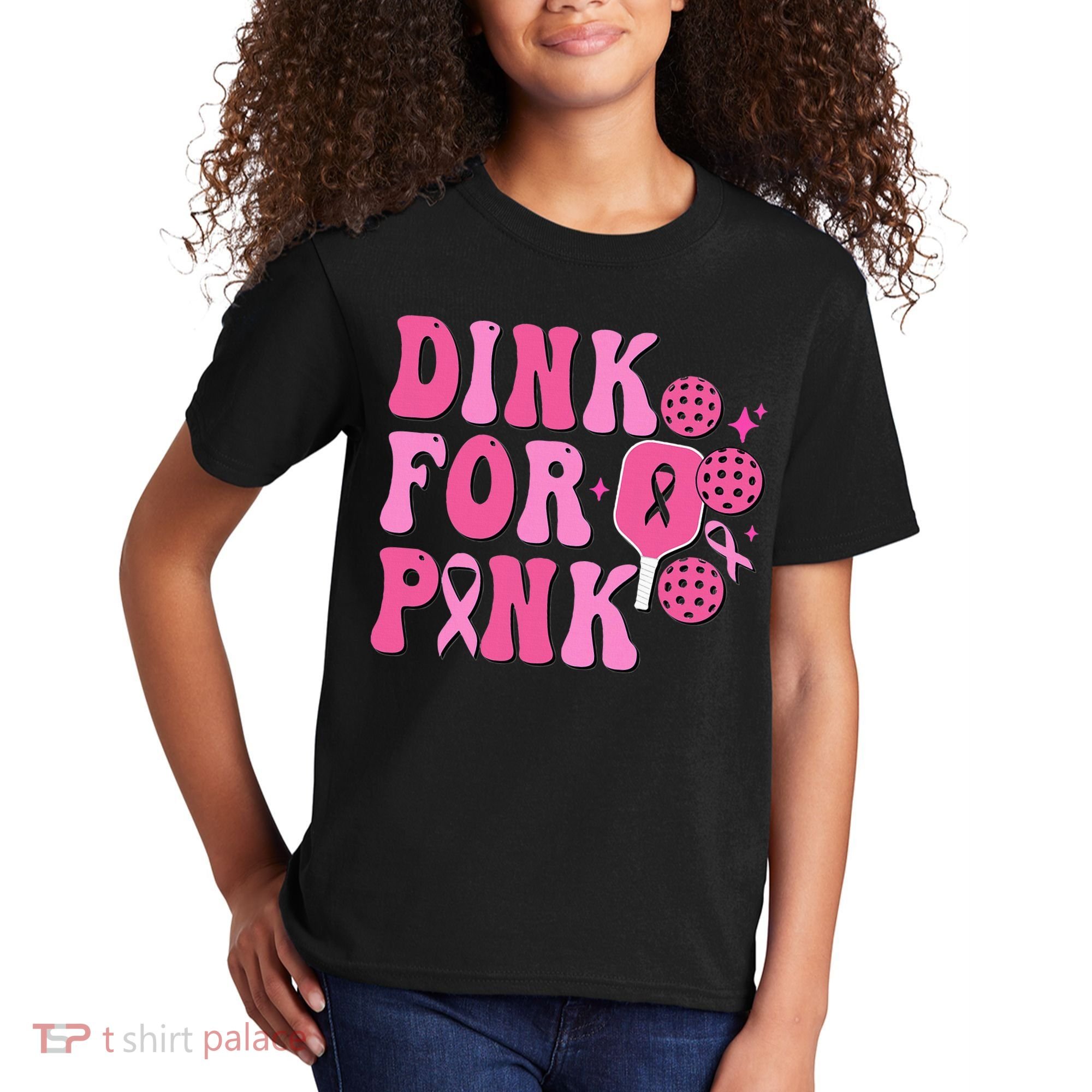 Dink For P.I.N.K. Breast Cancer Awareness Pickleball Kids T-Shirt