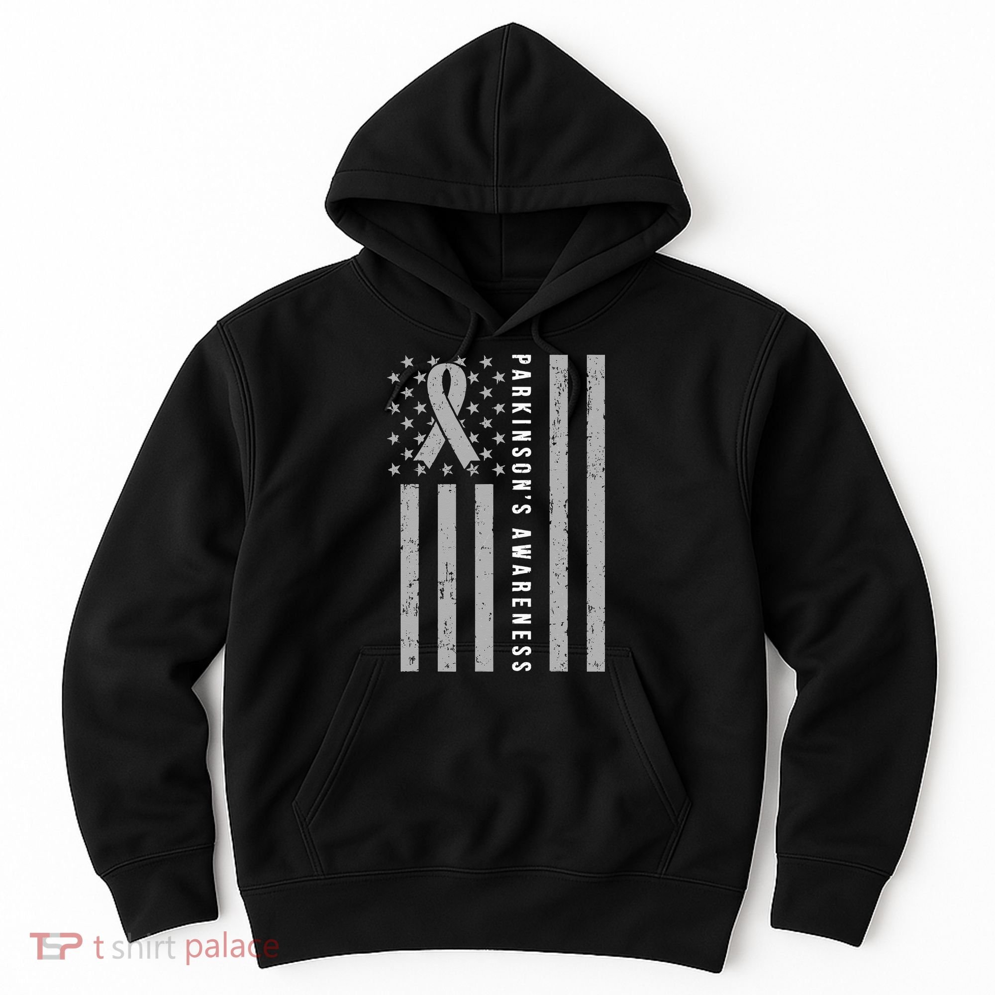 Disease Flag Parkinsons Awareness Ribbon Gray Hoodie