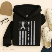 Disease Flag Parkinsons Awareness Ribbon Gray Hoodie thumb 4