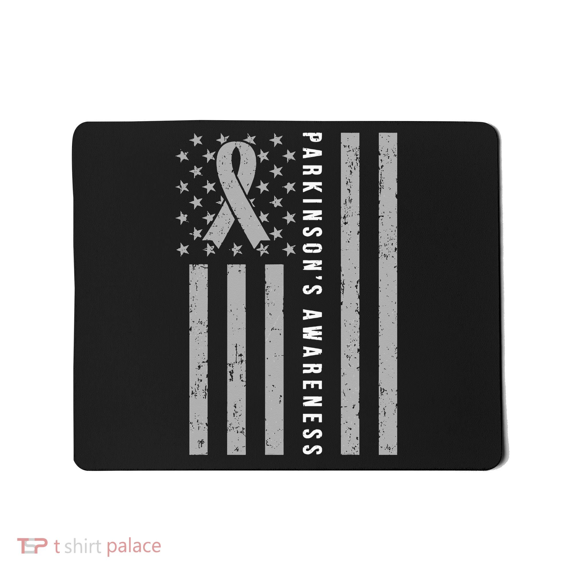 Disease Flag Parkinsons Awareness Ribbon Gray Mousepad