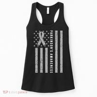 Disease Flag Parkinsons Awareness Ribbon Gray Women's Tank Top thumb 0