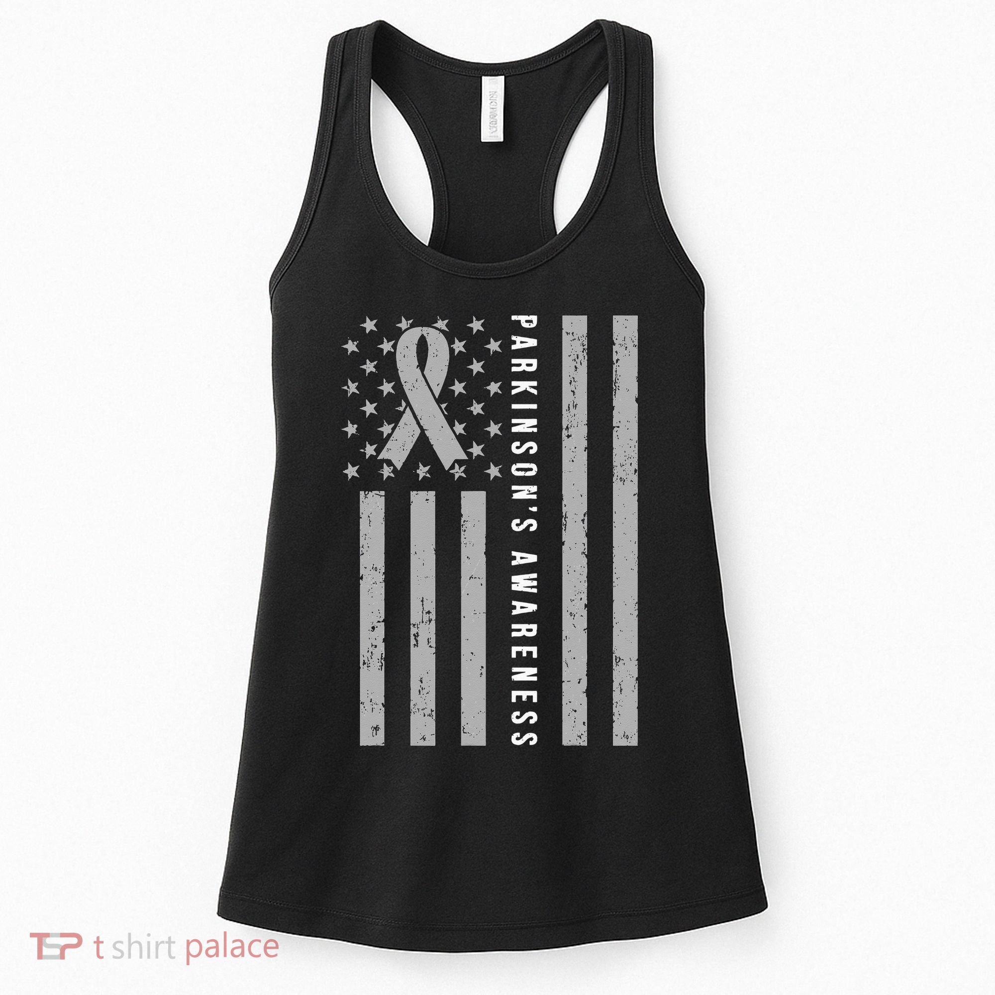 Disease Flag Parkinsons Awareness Ribbon Gray Women's Tank Top