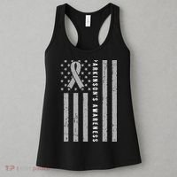 Disease Flag Parkinsons Awareness Ribbon Gray Women's Tank Top thumb 3