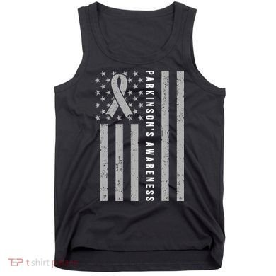 Disease Flag Parkinsons Awareness Ribbon Gray Tank Top