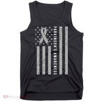 Disease Flag Parkinsons Awareness Ribbon Gray Tank Top thumb 0