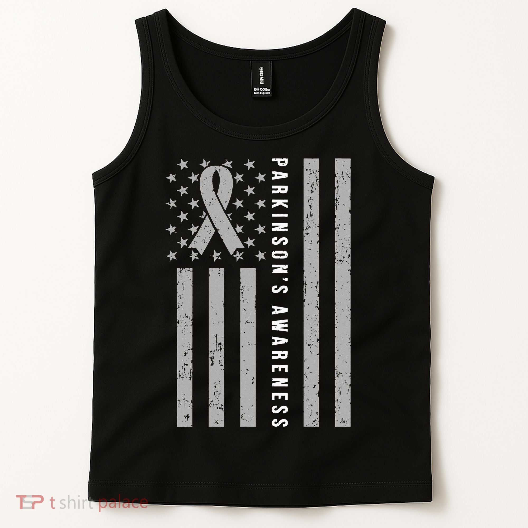 Disease Flag Parkinsons Awareness Ribbon Gray Tank Top
