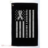 Disease Flag Parkinsons Awareness Ribbon Gray Golf Towel thumb 0