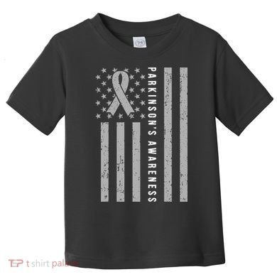 Disease Flag Parkinsons Awareness Ribbon Gray Toddler T-Shirt