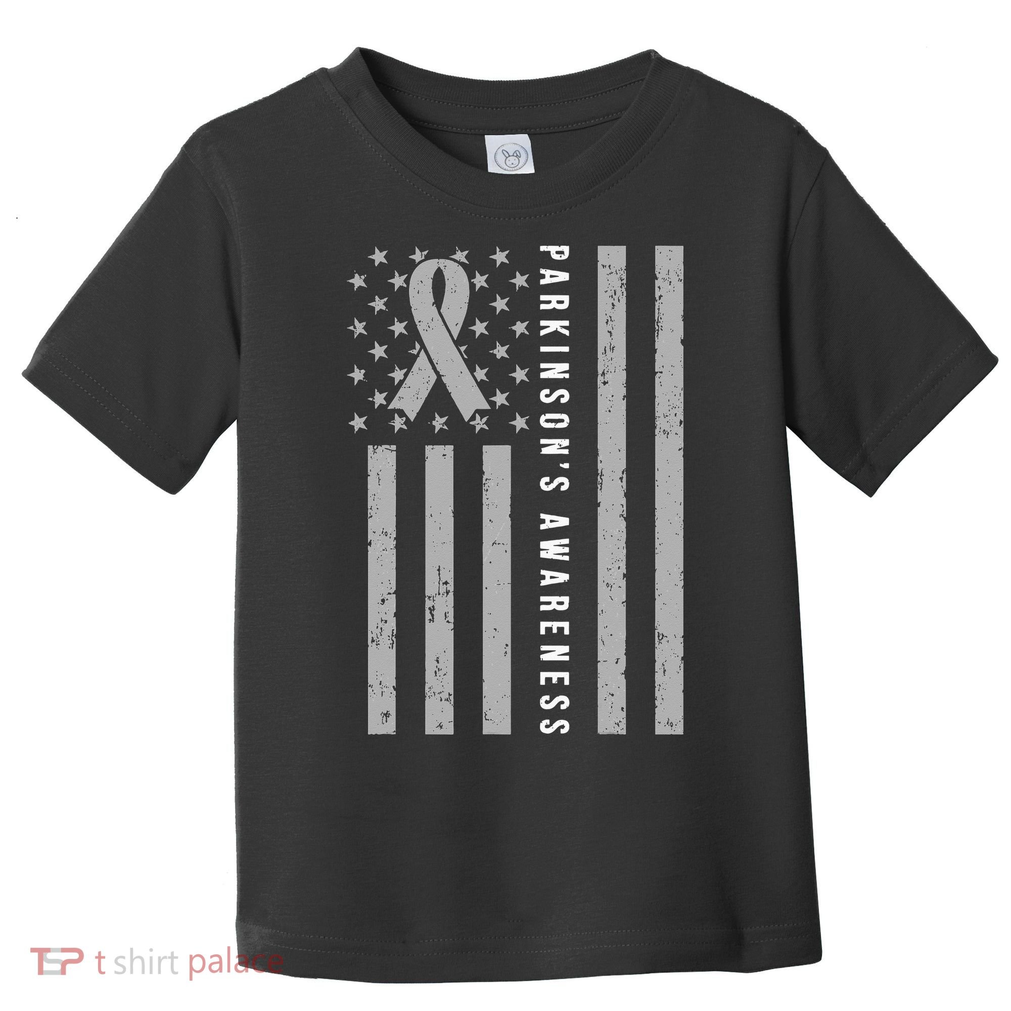 Disease Flag Parkinsons Awareness Ribbon Gray Toddler T-Shirt