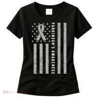 Disease Flag Parkinsons Awareness Ribbon Gray Women's T-Shirt thumb 0