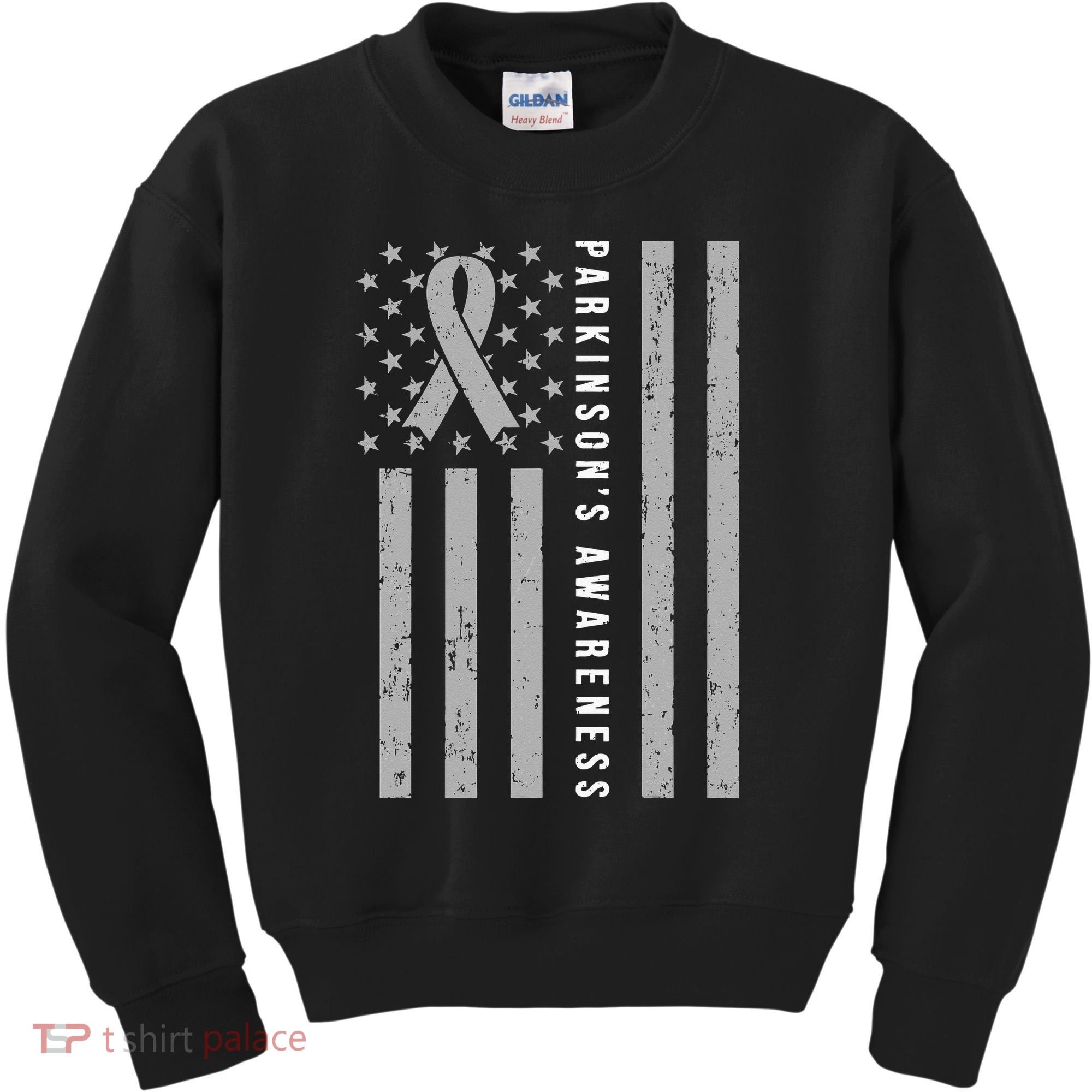 Disease Flag Parkinsons Awareness Ribbon Gray Kids Sweatshirt