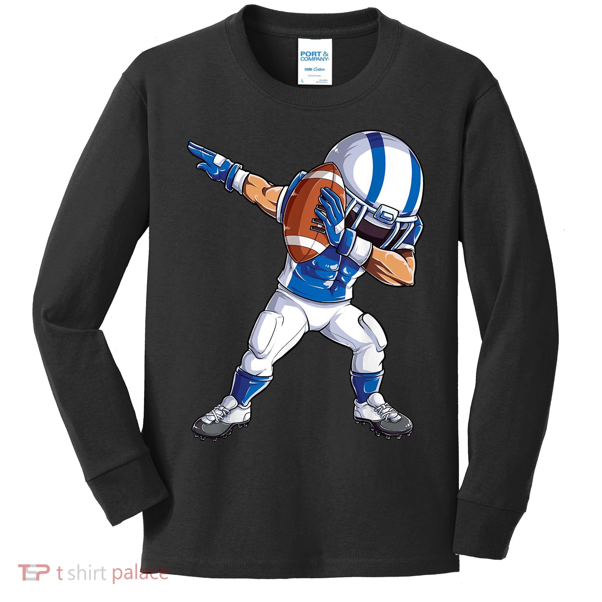 Dabbing Football Player Boys Men Sports Funny Dab Dance TShirt Kids Long Sleeve Shirt