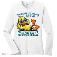  Duck Funny Quote Graphic For Women Women's Long Sleeve Shirt thumb 0