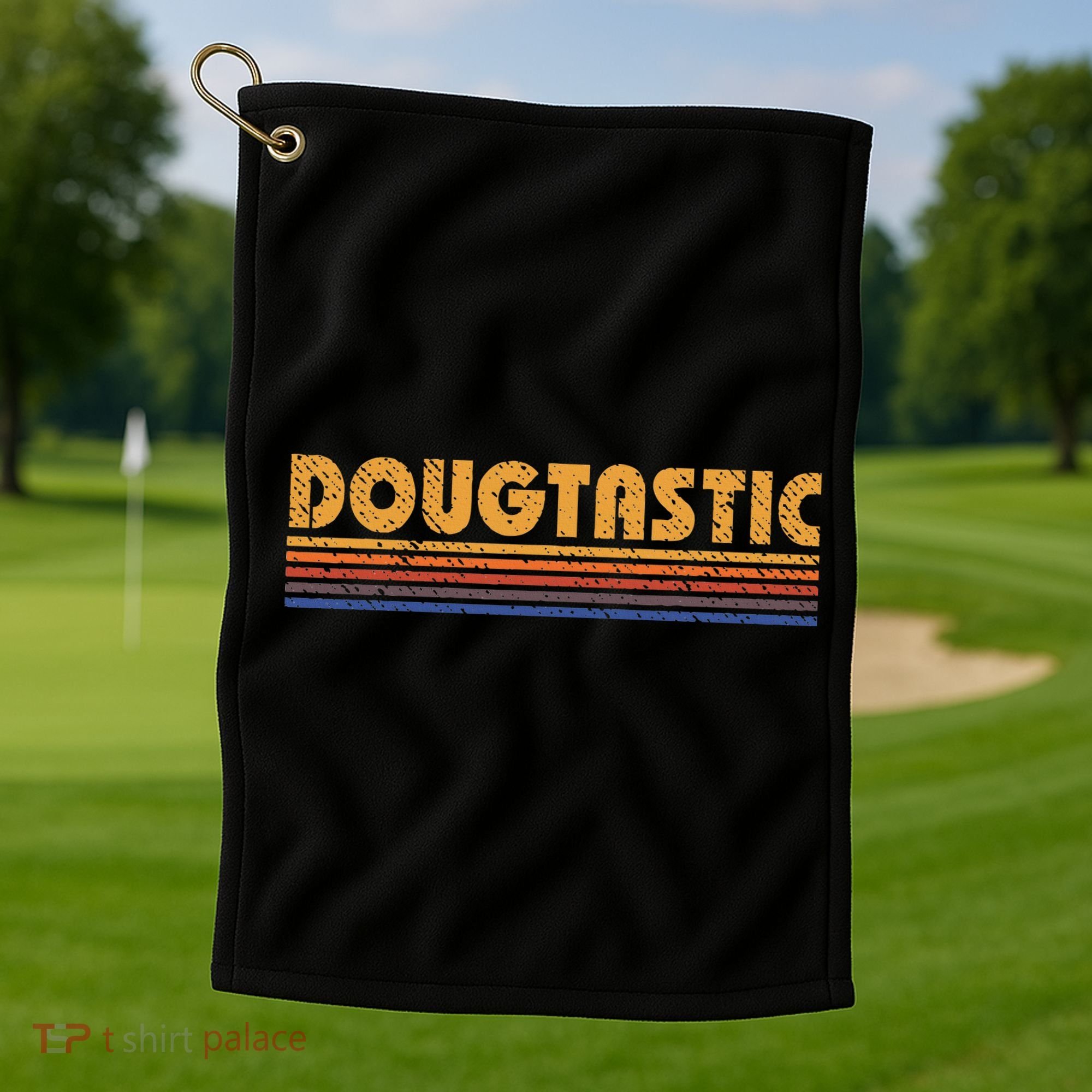 Dougtastic Funny Retro First Name Doug Golf Towel