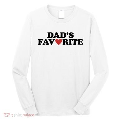 Dads Favorite Red Heart Cute Gift Long Sleeve Shirt